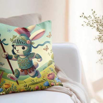 Rabbit Gladiator Spun Polyester Square Pillow