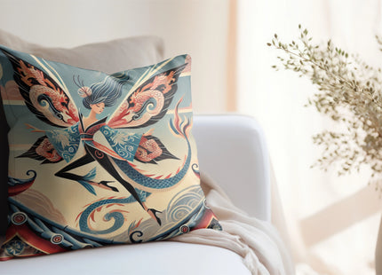 Dragon Fairy of the Temple Spun Polyester Square Pillow