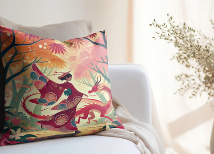 The Dragon Fairy’s Dance Spun Polyester Square Pillow