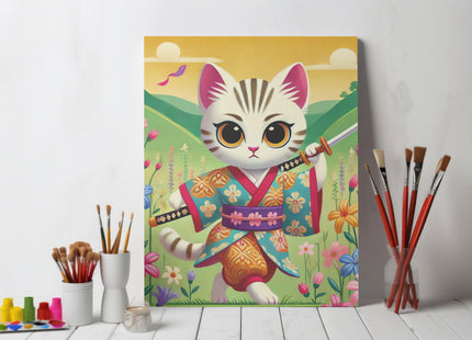 Samurai Kitten Giclée Art Print