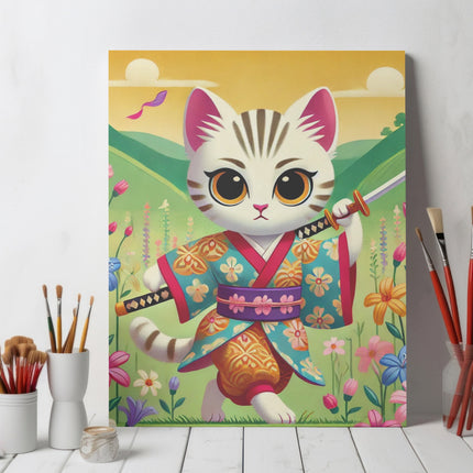 Samurai Kitten Giclée Art Print