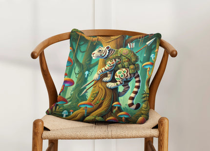 Silent Stripes Spun Polyester Square Pillow