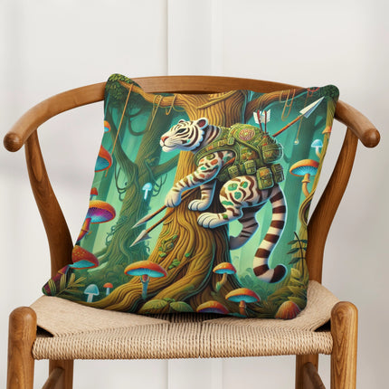 Silent Stripes Spun Polyester Square Pillow