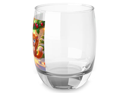 Naughty or Nice Kitten Christmas Whiskey Glass