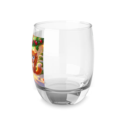 Naughty or Nice Kitten Christmas Whiskey Glass