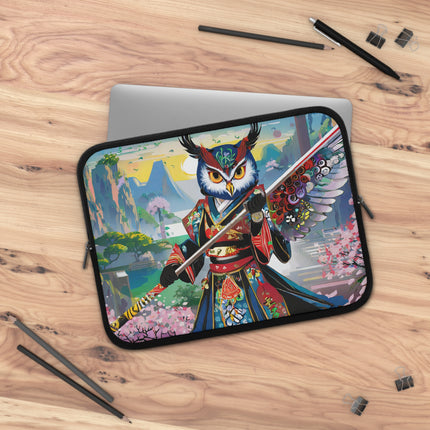 Cyberpunk Samurai Owl Laptop Sleeve