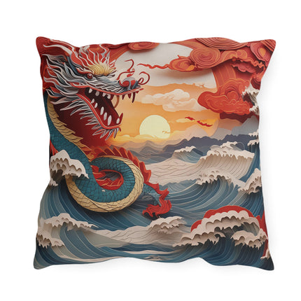 Emergence of the Dragon Outdoor Pillows