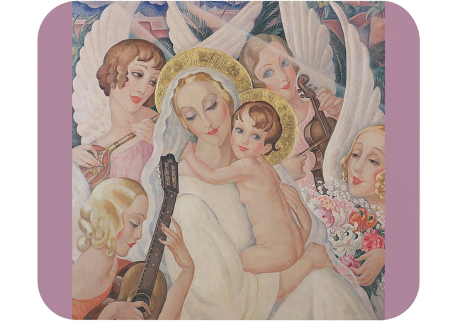 Madonna with Child Surrounded by Musical Angels by Gerda Wegener Mouse Pad, Rectangle
