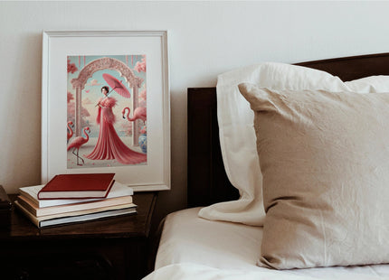 Petals, Porcelain, and Flamingos Matte Vertical Posters