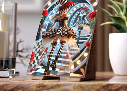 Halloween Witch Through the Mirror Ceramic Tile