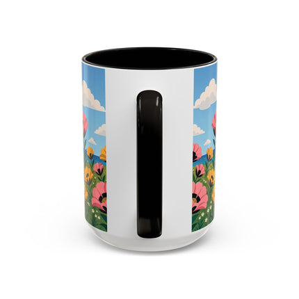 🌸⛵ The Seaside Blossom Promenade Colorful Mug – Art Deco Coastal Elegance