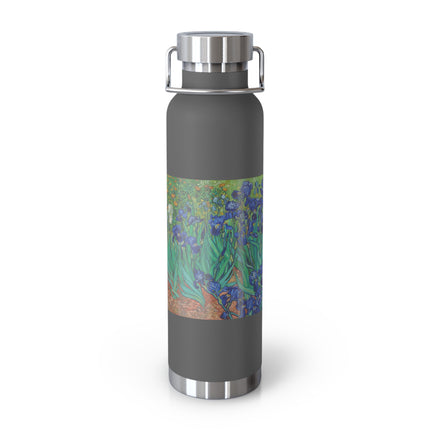 Irises by Vincent Van Gogh Copper Vacuum Insulated Bottle, 22oz