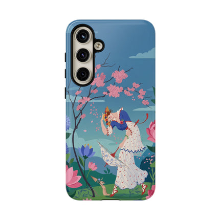 🌸☂️ The Lady Of The Falling Blossoms Phone Case – Art Deco Garden Whimsy