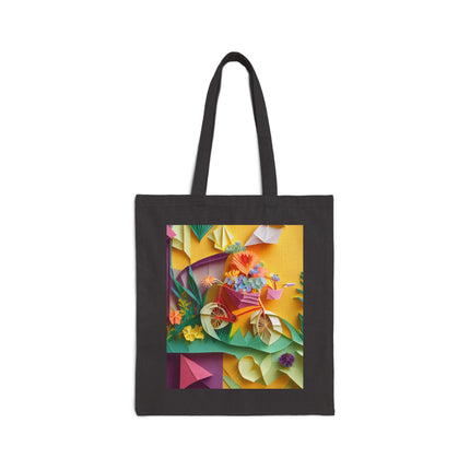 Origami Bicycle Cotton Canvas Tote Bag