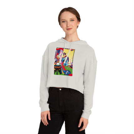 A Timeless Journey by Umberto Brunelleschi Women’s Cropped Hooded Sweatshirt