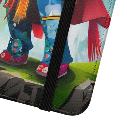 🐘⚔️ Cyberpunk Elephant Samurai Flip Case – Ancient Wisdom & Neon Power