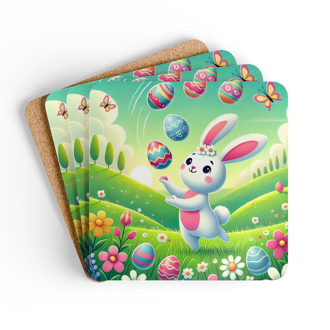 Easter Bunny’s Corkwood Coaster Set