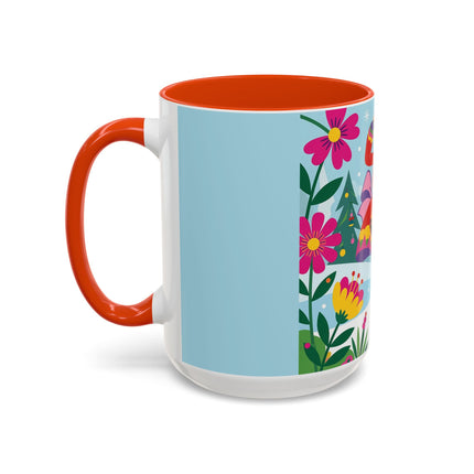 🌸🎄 Christmas In The Winter Garden Colorful Mug – Whimsical Holiday Fantasy
