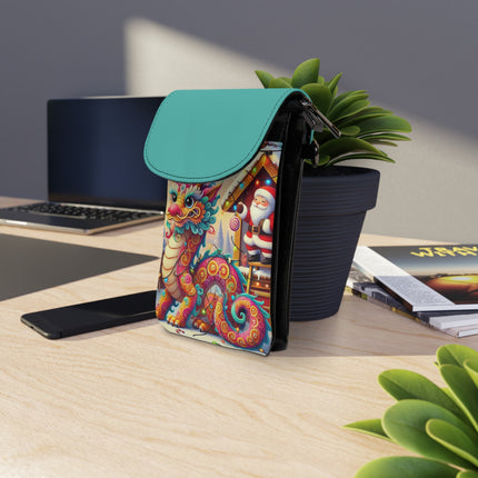 Playful Dragon's Christmas Small Cell Phone Wallet