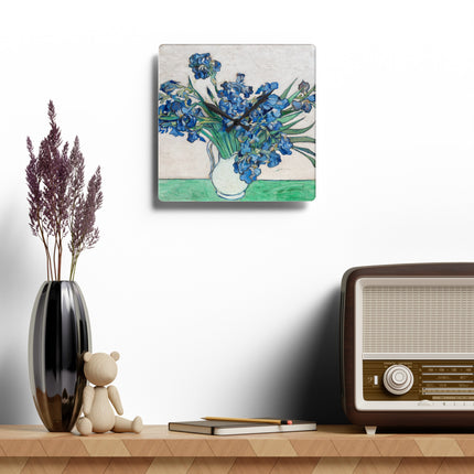 Irises by Vincent Van Gogh Acrylic Wall Clock, Round and Square