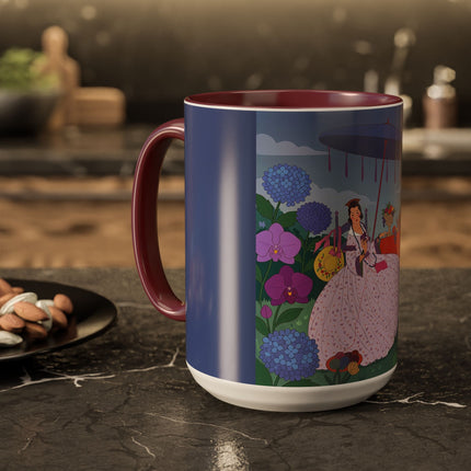 The Lady Of The Garden Tea Party Colorful Mugs – Art Deco Floral Elegance