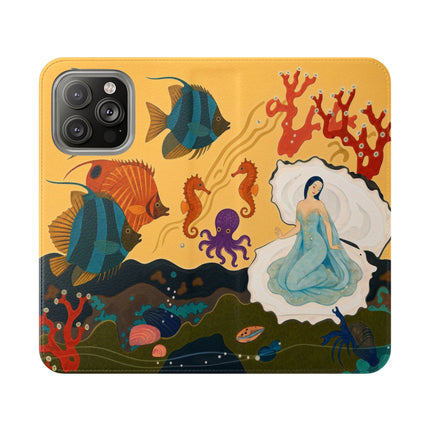🐚🌊 The Lady Of The Enchanted Pearl Flip Case – Art Deco Undersea Fantasy