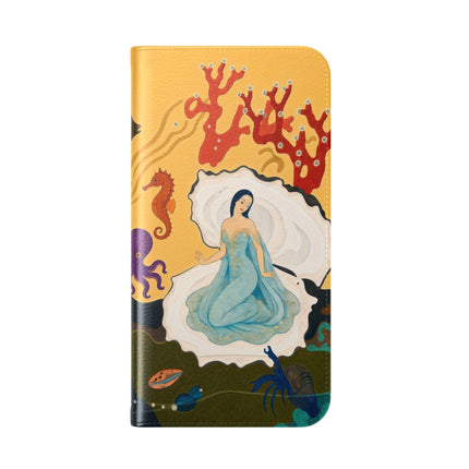 🐚🌊 The Lady Of The Enchanted Pearl Flip Case – Art Deco Undersea Fantasy