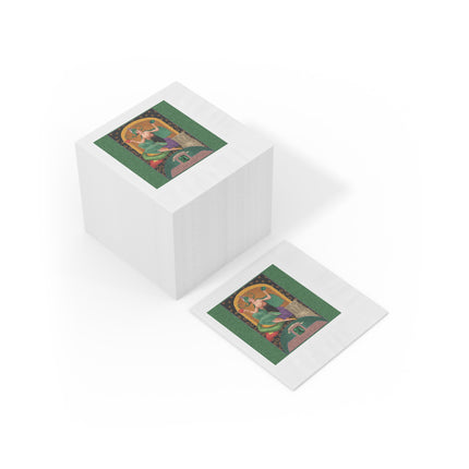 May & Emerald Zodiac White Coined Napkins