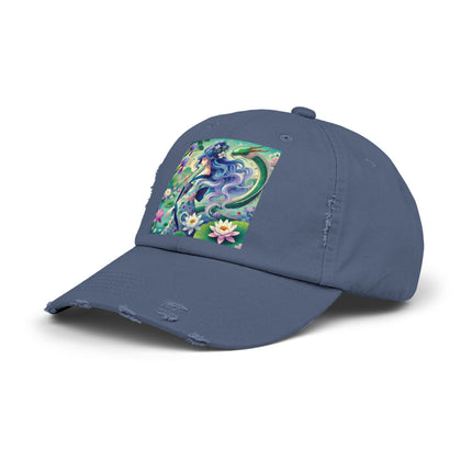 Fairy of the Koi Pond Unisex Distressed Cap