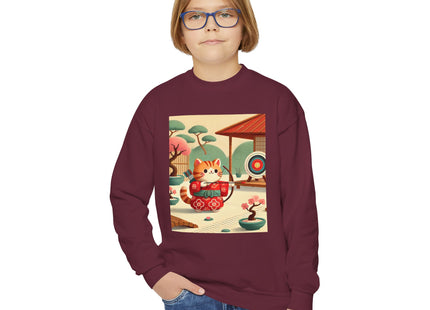 Archer Kitten in the Zen Garden Youth Crewneck Sweatshirt