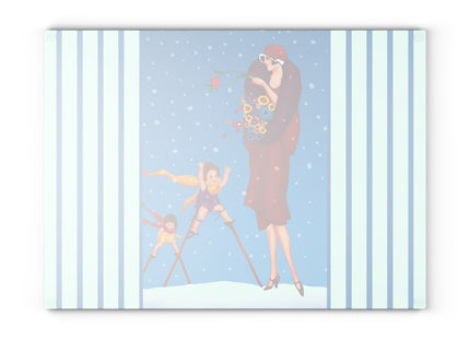 Snowfall & Couture Glass Cutting Board