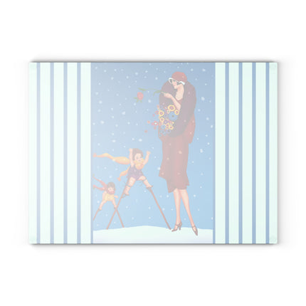 Snowfall & Couture Glass Cutting Board