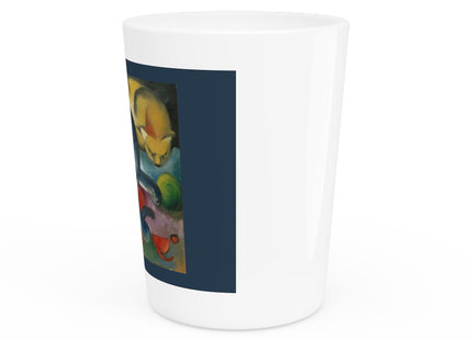 Two Cats, Blue and Yellow by Franz Marc Ceramic Shot Glass