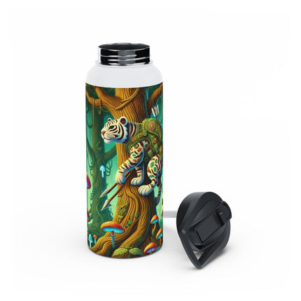 Silent Stripes Stainless Steel Water Bottle, Standard Lid