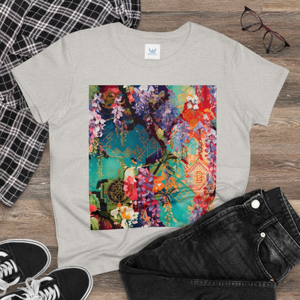 Golden Wisteria Symphony Women's Midweight Cotton Tee