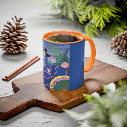 The Lady Of The Garden Stroll Colorful Mugs – Art Deco Botanical Elegance
