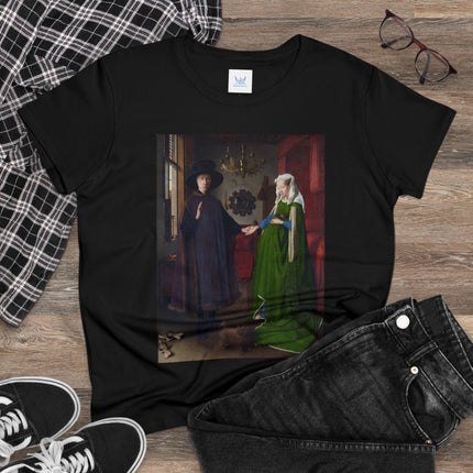 Arnolfini Portrait by Jan Van Eyck Women's Midweight Cotton Tee