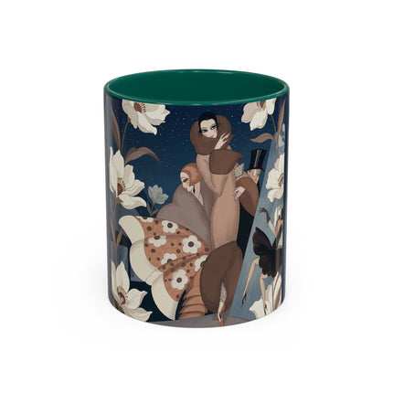 🌸✨ The Midnight Magnolia Masquerade Colorful Mug – Art Deco Nocturne