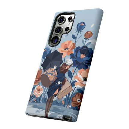 ☂️🌺 The Lady Of The Traveling Garden Phone Case – Art Deco Floral Adventure