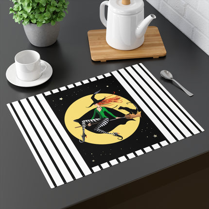 A Witch’s Moonlit Flight Placemat, 1pc