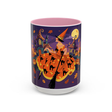 🐈‍⬛🎃 The Black Cat Witch Of Pumpkin Manor Colorful Mug – Whimsical Halloween Charm