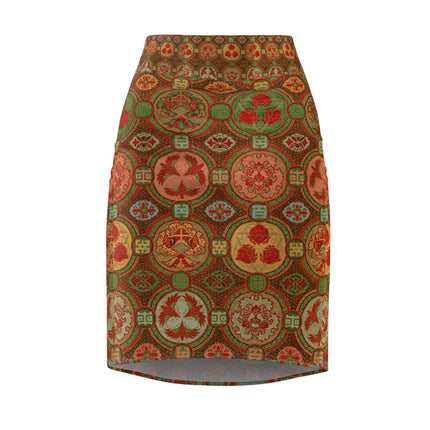 Japanese Fan Pattern by G.A. Audsley Women's Pencil Skirt (AOP)