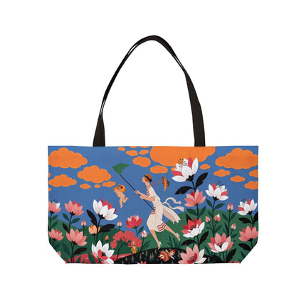 🪁🌺 The Lady Of The Flying Garden Weekender Tote Bag – Art Deco Floral Fantasy