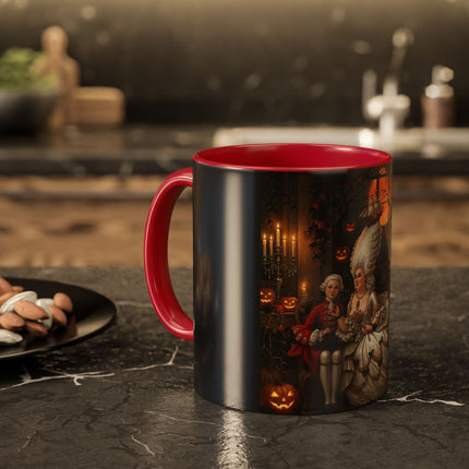 🌙🎃 The Moonlit Pumpkin Parlor Colorful Mug – Elegant Halloween Charm