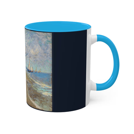 Fishing Boats on the Beach at Saintes-Maries by Vincent Van Gogh Colorful Mugs, 11oz