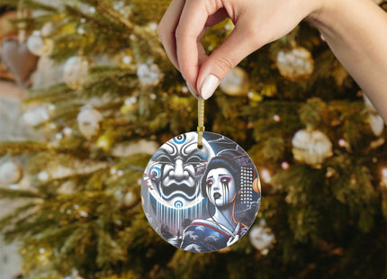 Geisha’s Black Ink Tears Glass Ornament