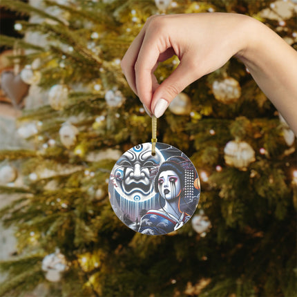 Geisha’s Black Ink Tears Glass Ornament