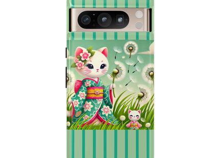 Geisha Kitten and the Dandelion Phone Cases