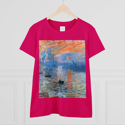 Sunrise by Claude Monet Women's Midweight Cotton Tee