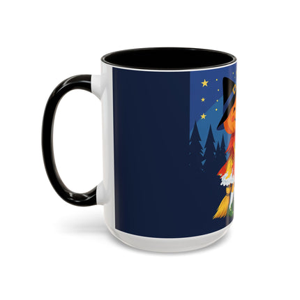 🎃🐈‍⬛ The Little Pumpkin Witch And Her Black Cat Colorful Mug – Whimsical Halloween Charm
